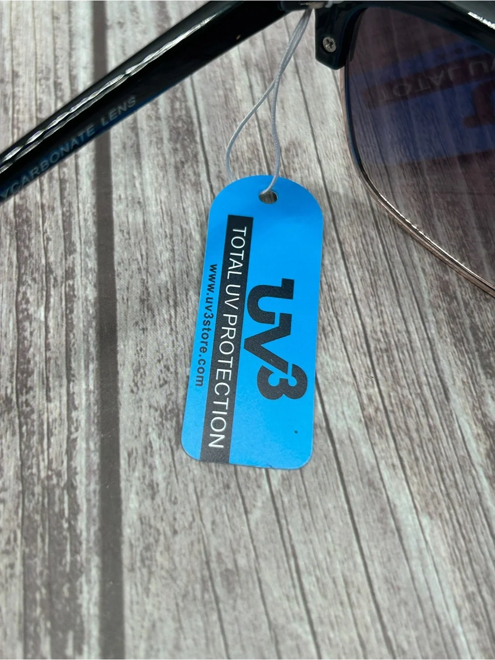 NWT UV3 Browline Clubmaster Sunglasses Black with Hard Case